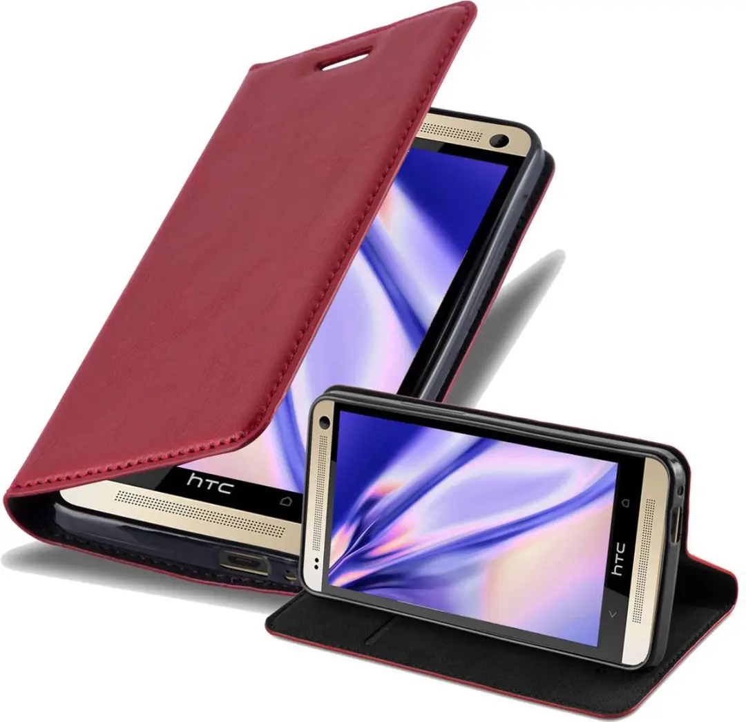 Cadorabo Hoesje geschikt voor HTC ONE M7 in APPEL ROOD
