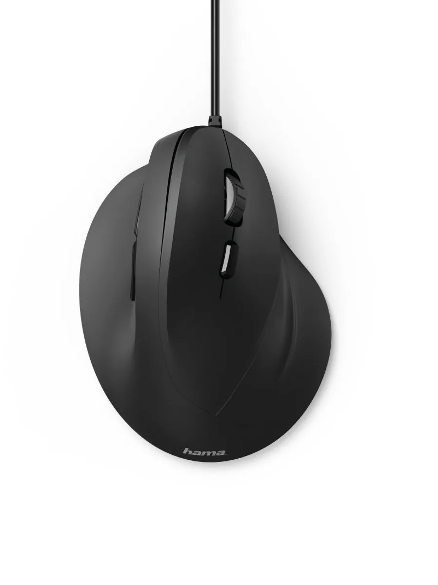 Hama EMC-500 Bedrade Ergonomische Muis - 6 Knoppen - Zwart