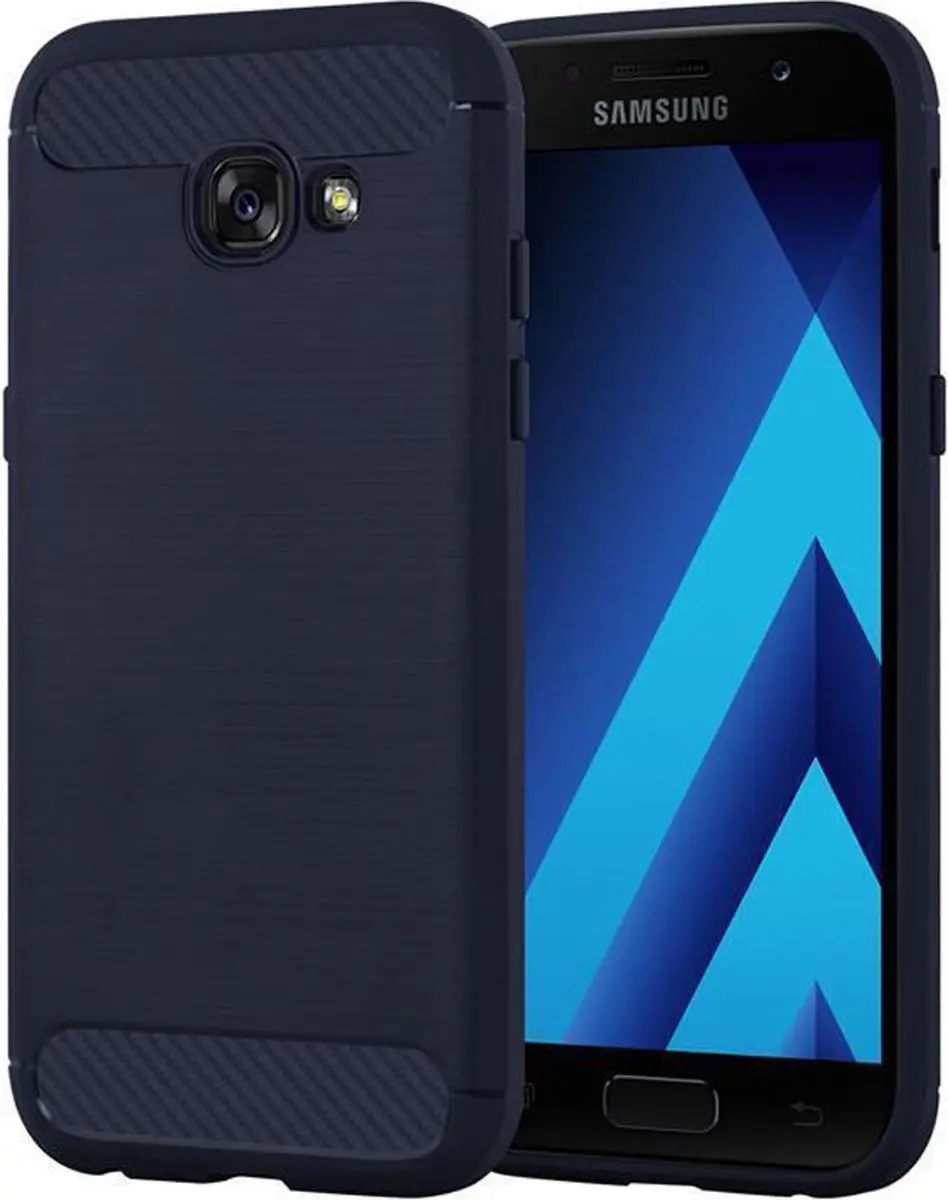Cadorabo Hoesje geschikt voor Samsung Galaxy A3 2017 in BRUSHED BLAUW