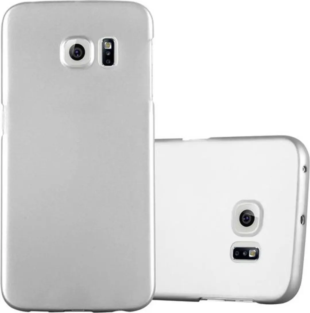 Cadorabo Hoesje geschikt voor Samsung Galaxy S6 EDGE in METAAL ZILVER