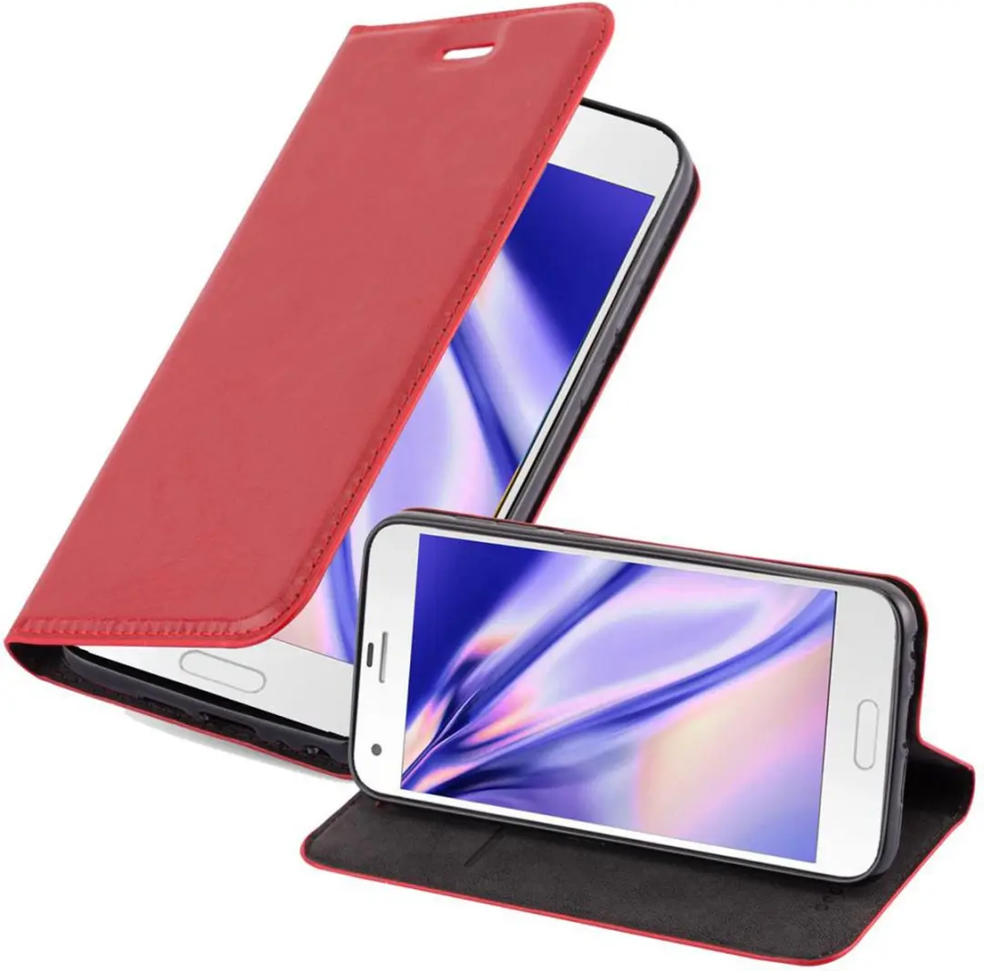 Cadorabo Hoesje geschikt voor HTC ONE A9S in APPEL ROOD - Beschermhoes met magnetische sluiting, standfunctie en kaartvakje Book Case Cover Etui