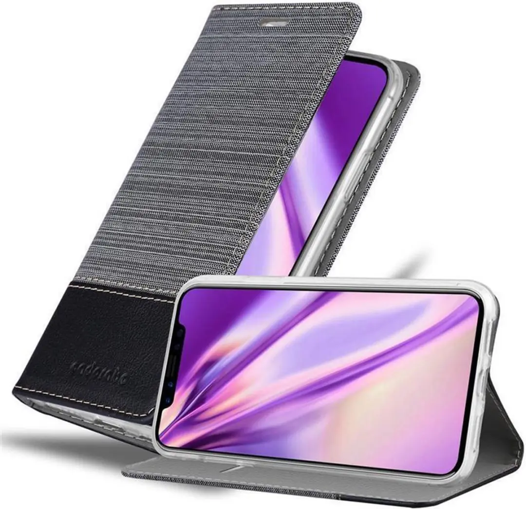 Cadorabo Hoesje geschikt voor Apple iPhone X / XS in GRIJS ZWART