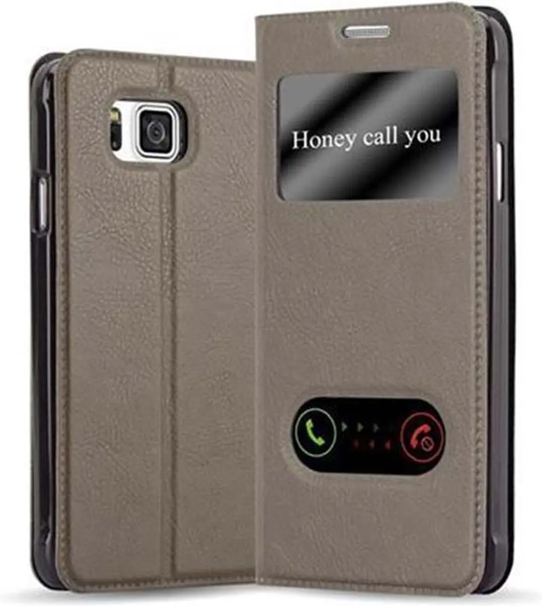 Cadorabo Hoesje geschikt voor Samsung Galaxy ALPHA in STEEN BRUIN