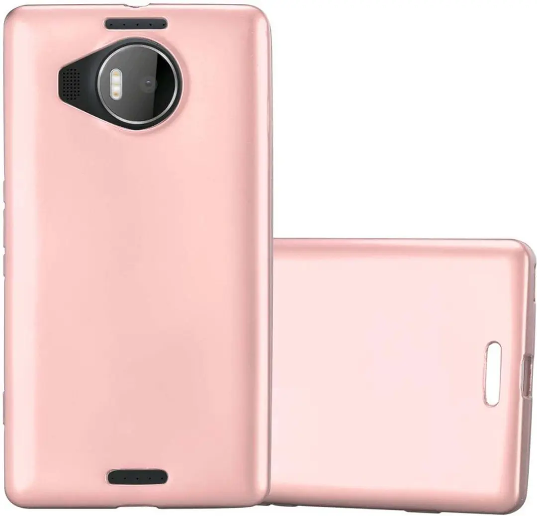 Cadorabo Hoesje geschikt voor Nokia Lumia 950 XL in METALLIC ROSE GOUD