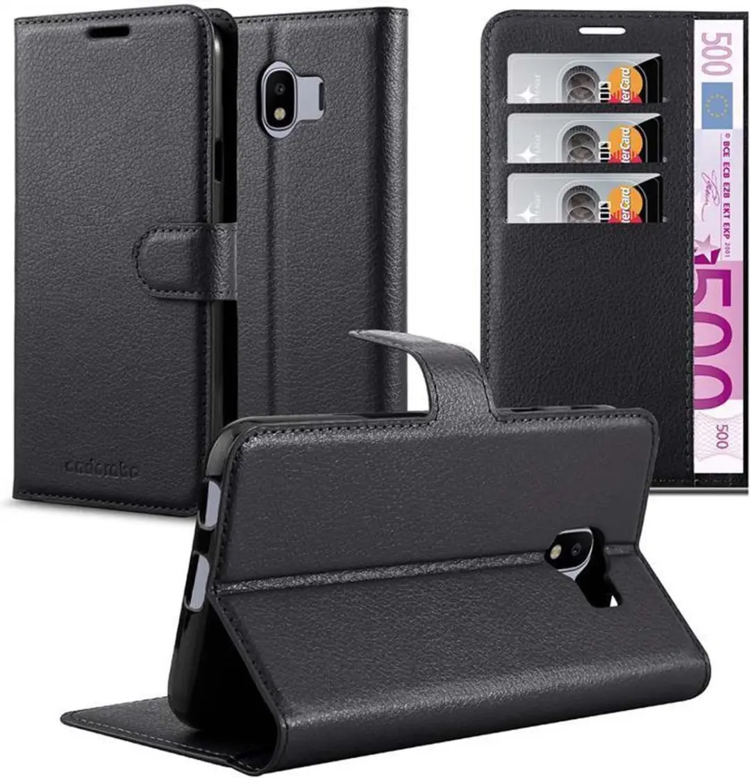 Cadorabo Hoesje geschikt voor Samsung Galaxy J4 2018 in PHANTOM ZWART