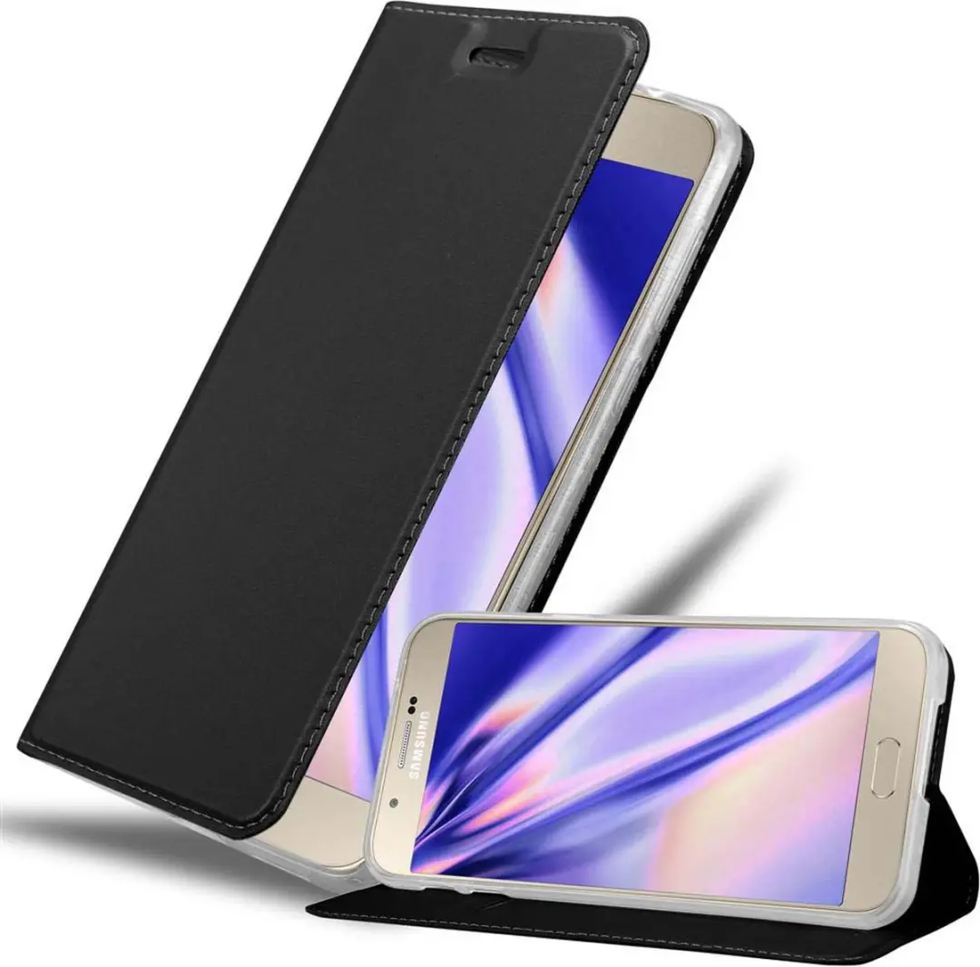 Cadorabo Hoesje geschikt voor Samsung Galaxy A8 2015 in CLASSY ZWART