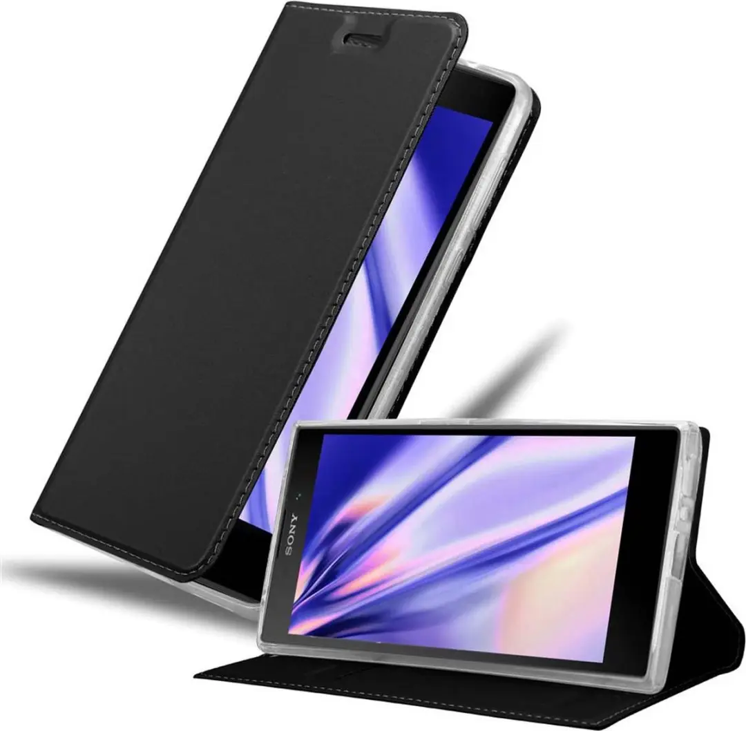 Cadorabo Hoesje geschikt voor Sony Xperia L2 in CLASSY ZWART
