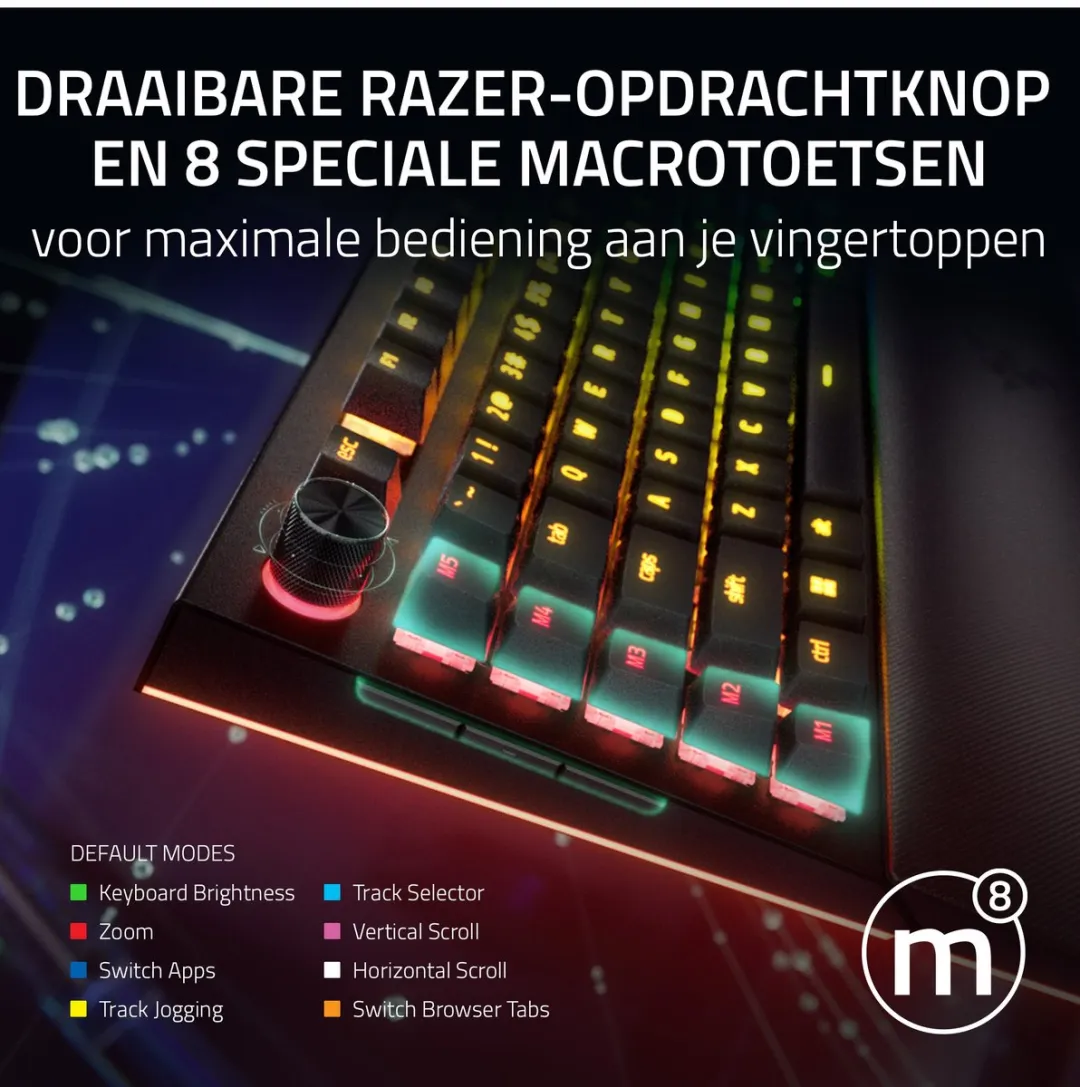 Razer BlackWidow V4 Pro RZ03-04680100-R3M1 Gaming Toetsenbord - Green Switch - Zwart