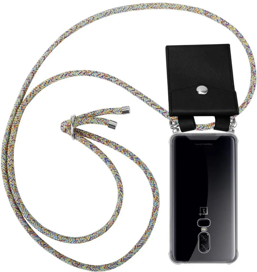 Cadorabo Hoesje geschikt voor OnePlus 6 in REGENBOOG
