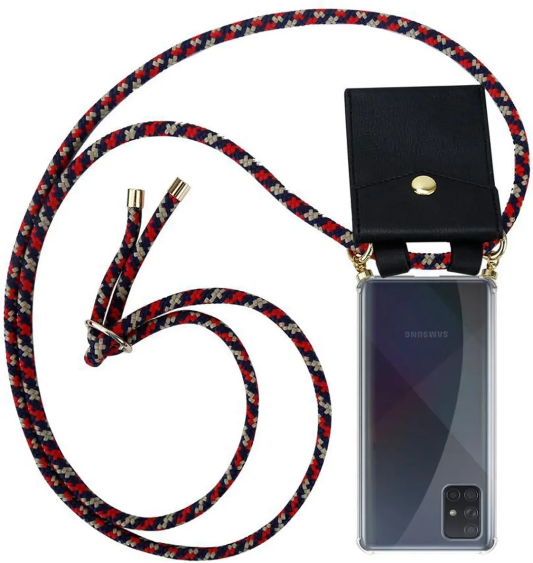 Cadorabo Hoesje geschikt voor Samsung Galaxy A71 4G in ROOD BLAUW GEEL