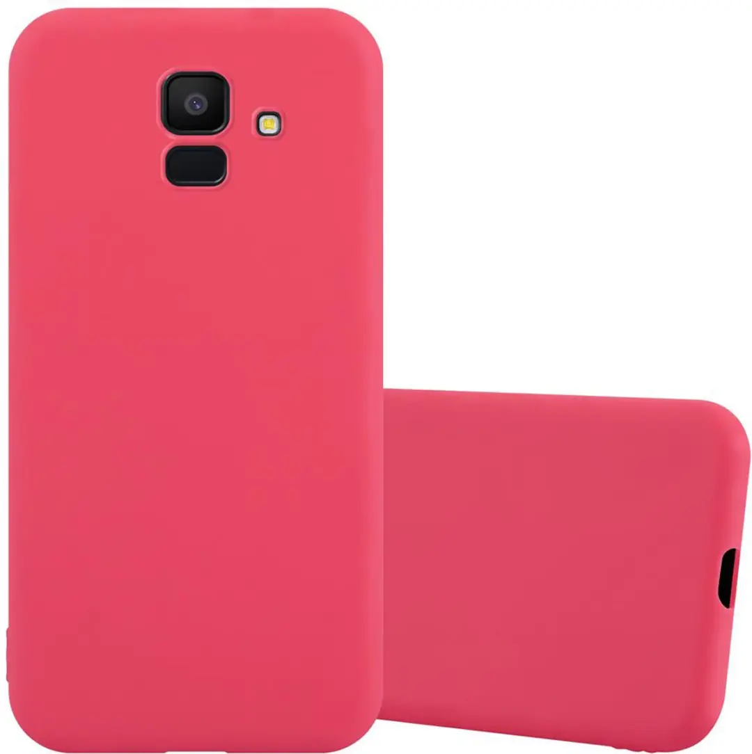 Cadorabo Hoesje geschikt voor Samsung Galaxy J6 2018 in CANDY ROOD