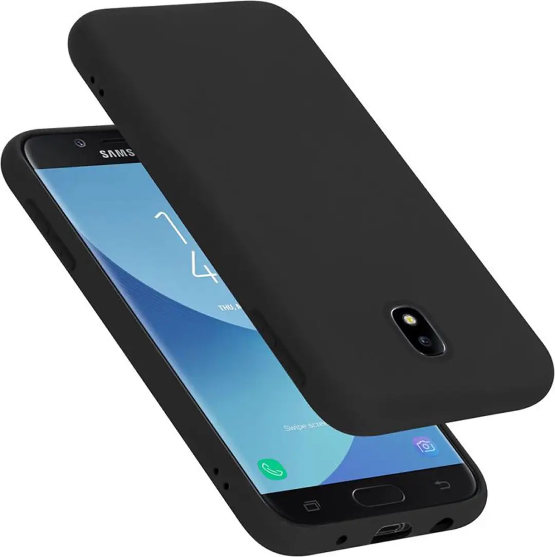 Cadorabo Hoesje geschikt voor Samsung Galaxy J7 2017 in LIQUID ZWART