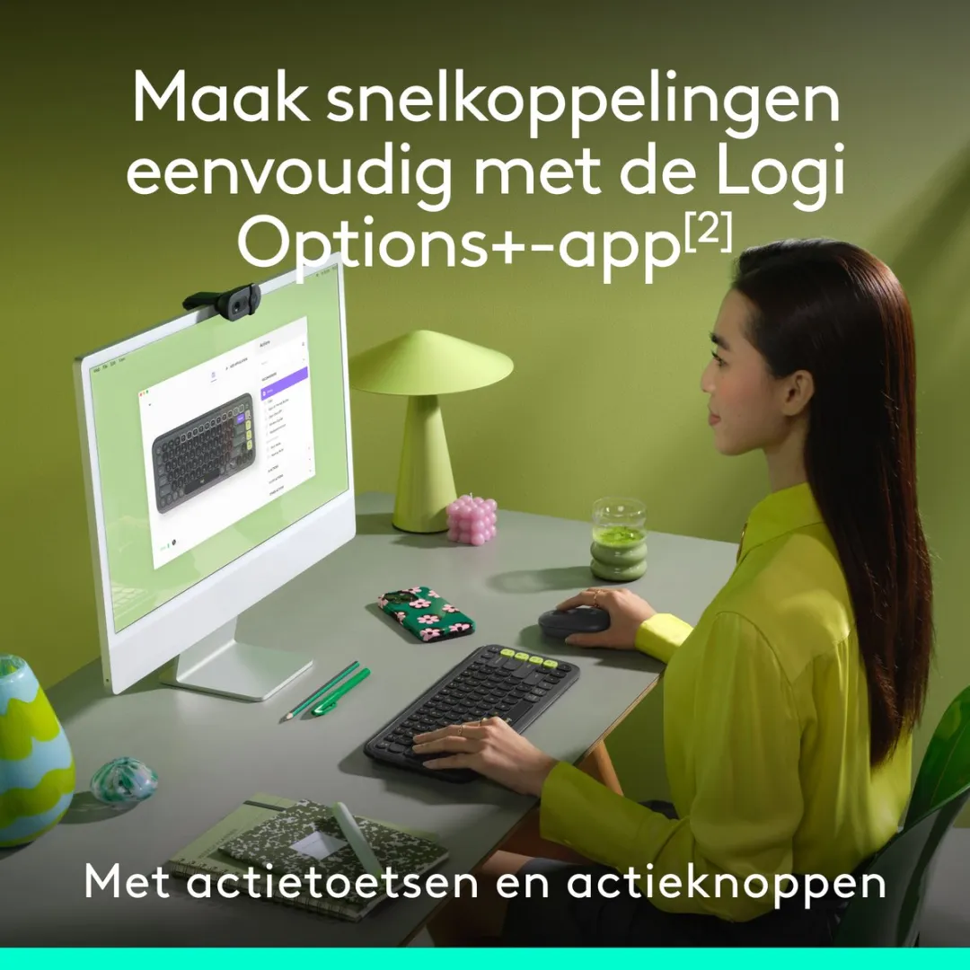 Logitech POP Icon Combo Toetsenbord & Muis - 4 Knoppen - Graphite Green