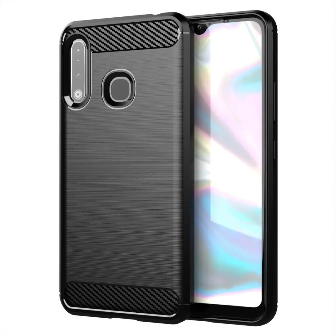 Cadorabo Hoesje geschikt voor Samsung Galaxy A70e in Brushed Zwart