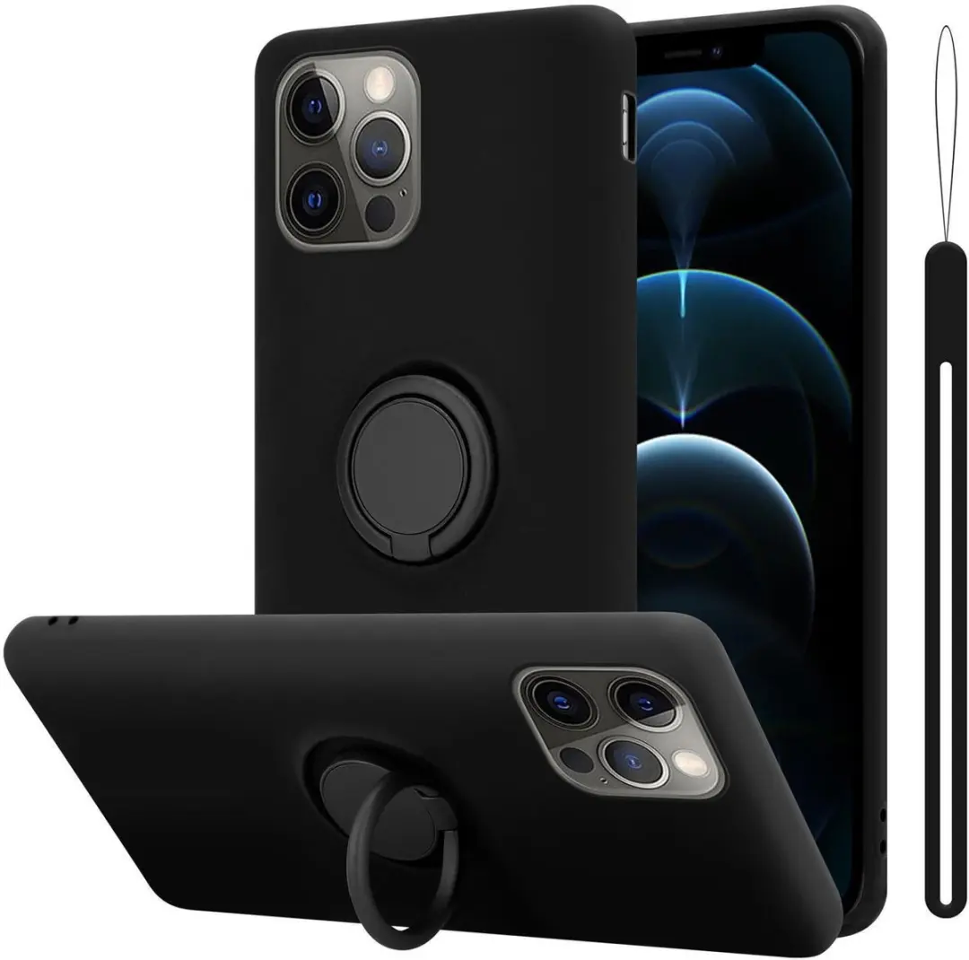 Cadorabo Hoesje geschikt voor Apple iPhone 12 PRO MAX in LIQUID ZWART