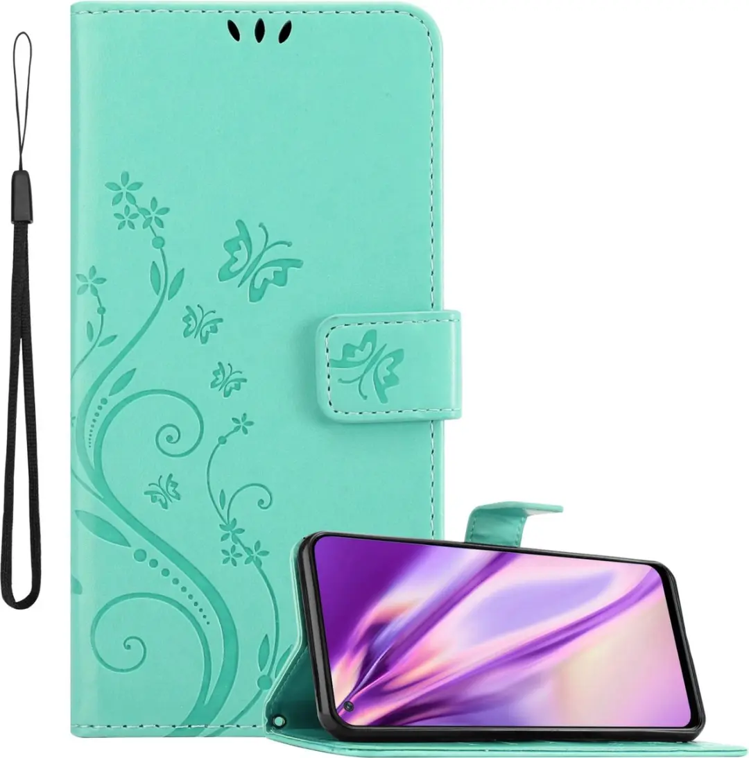 Cadorabo Hoesje geschikt voor OnePlus Nord N200 5G in BLOEMEN TURKOOIS