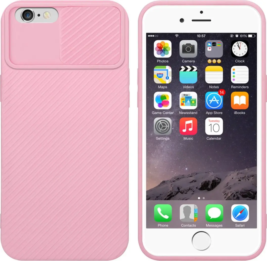 Cadorabo Hoesje geschikt voor Apple iPhone 6 PLUS / 6S PLUS in Bonbon Roze