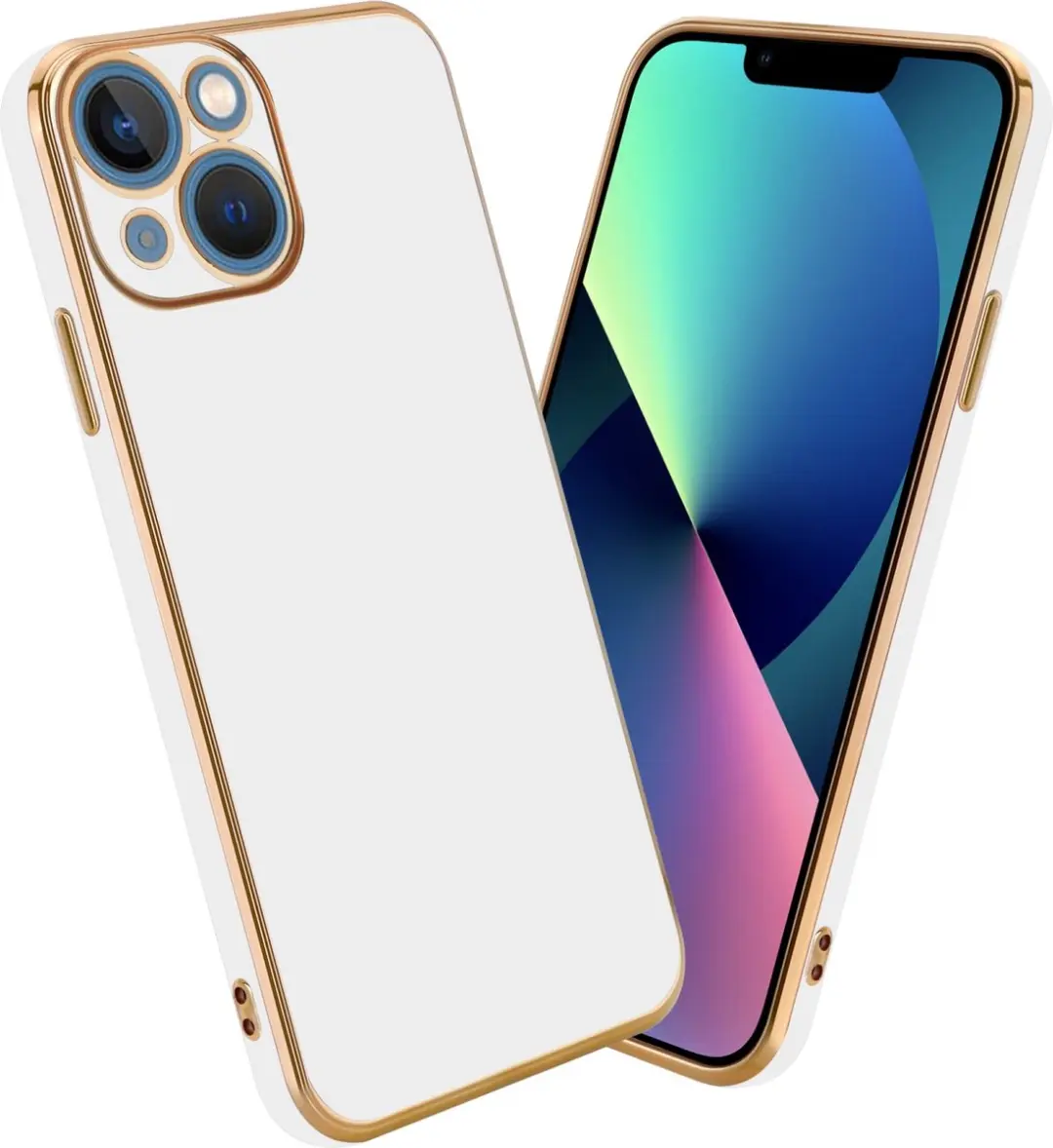 Cadorabo Hoesje geschikt voor Apple iPhone 13 in Glossy Wit