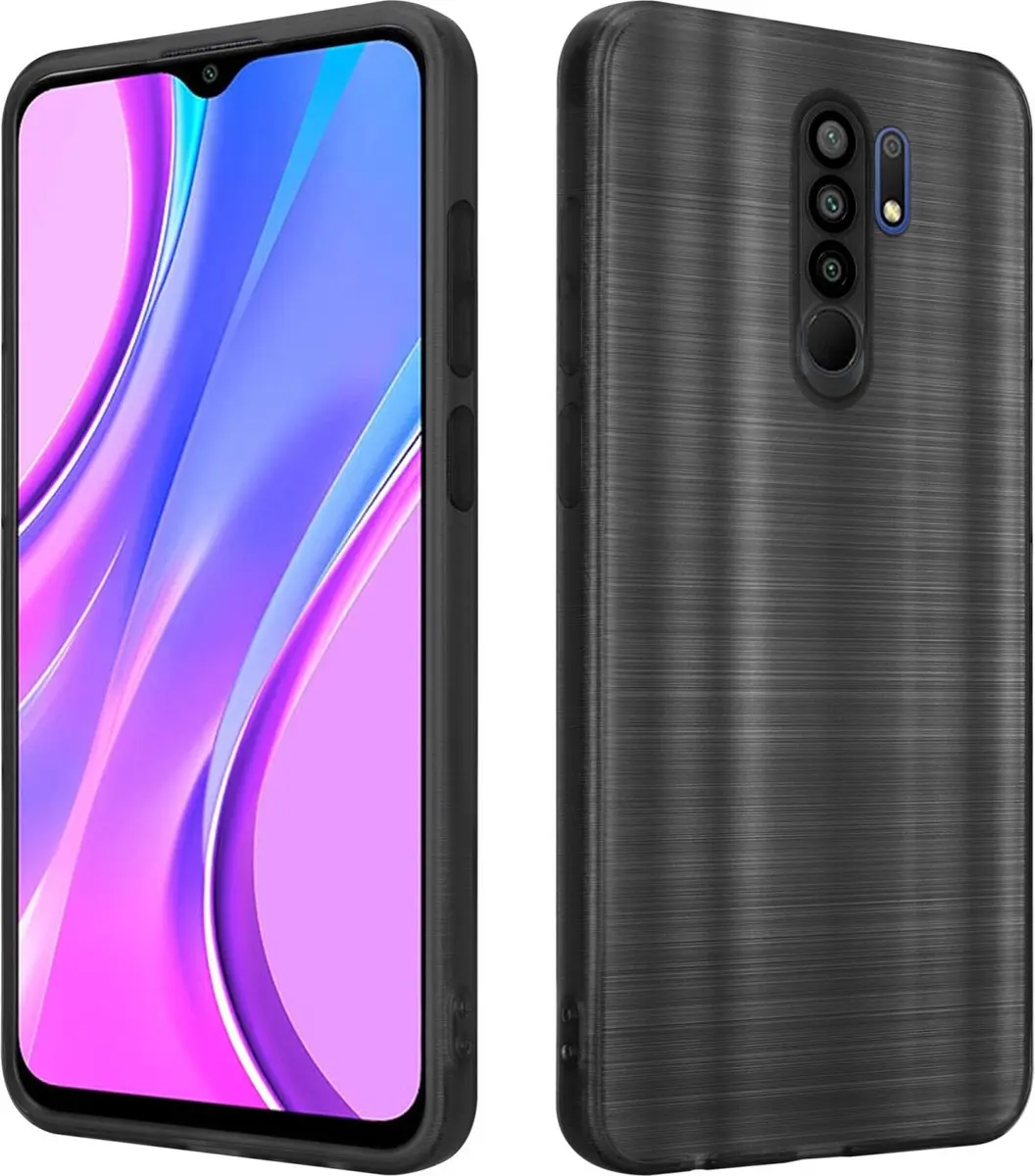 Cadorabo Hoesje geschikt voor Xiaomi RedMi 9 in Brushed Zwart