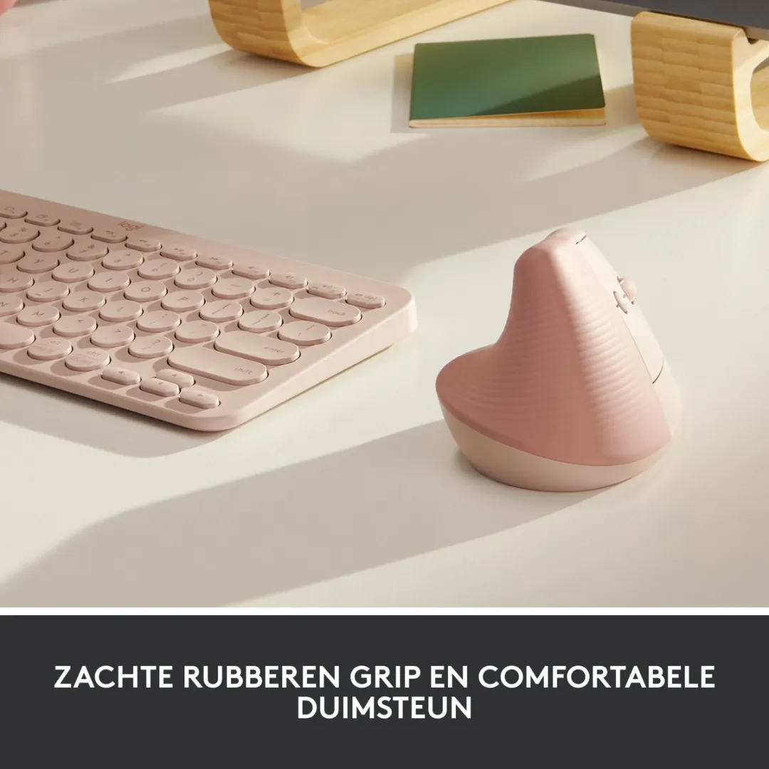 Logitech Lift 910-006478 Verticale Ergonomische Muis - Roze