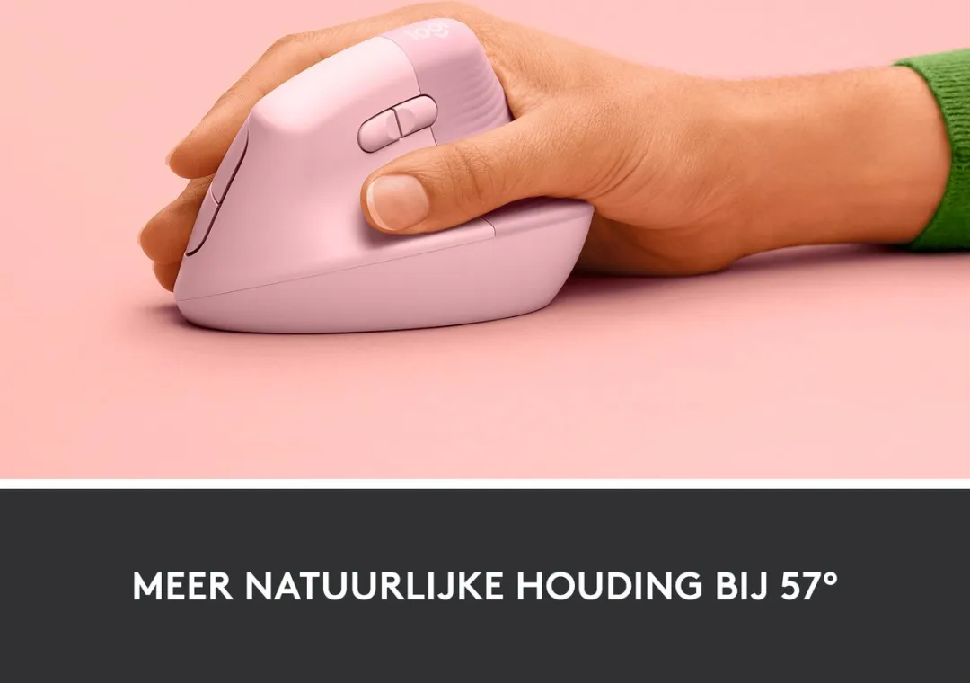 Logitech Lift 910-006478 Verticale Ergonomische Muis - Roze