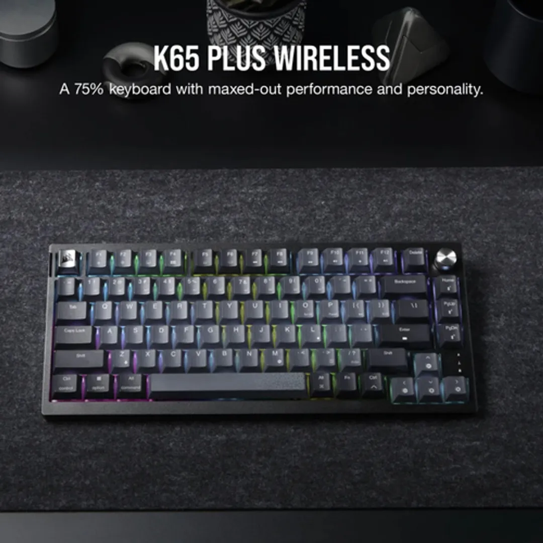 Corsair K65 Plus CH-91D401L-NA Draadloos Toetsenbord - RGB - US QWERTY - Zwart - afbeelding 6 van 6
