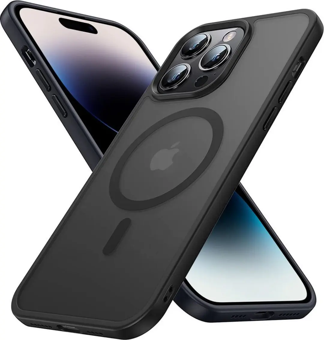 Cadorabo Hoesje geschikt voor Apple iPhone 14 PRO MAX in ZWART geschikt voor Mag