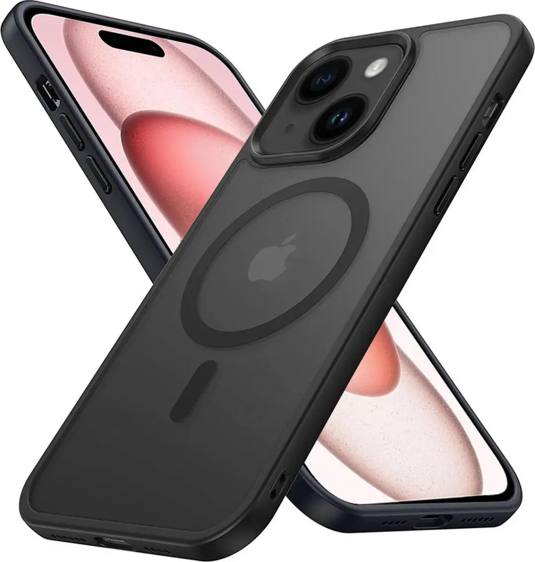 Cadorabo Hoesje geschikt voor Apple iPhone 15 PLUS in ZWART geschikt voor MagSaf