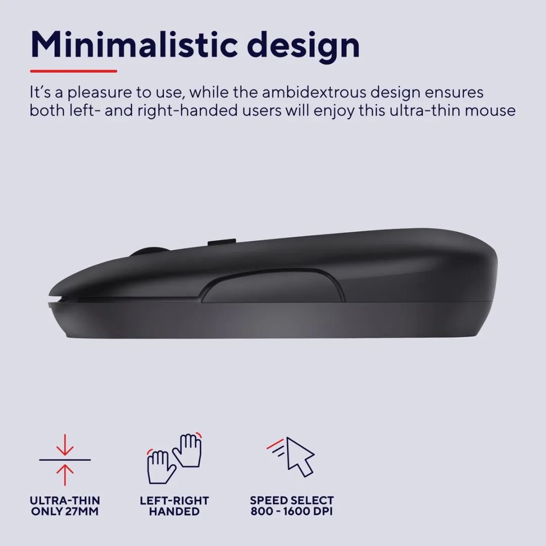 Trust Puck 24059 Draadloze Muis - Ultra dun - Zwart