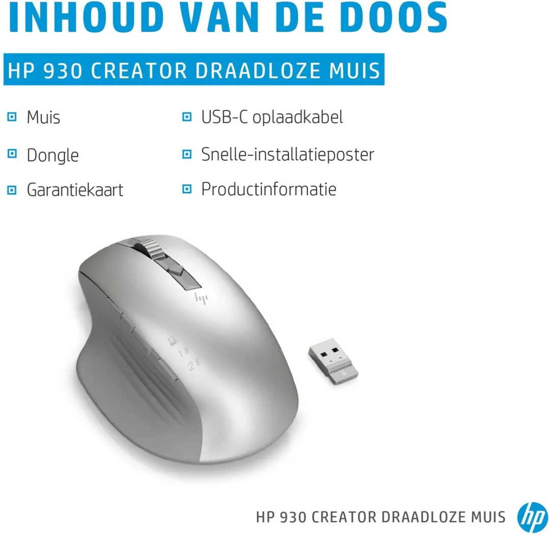 HP 930 Creator Draadloze Muis - Zilver