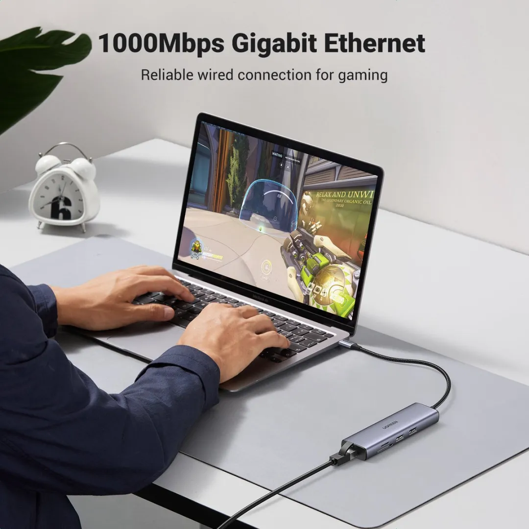 Ugreen 90568 USB-C 7-in-1 Dockstation - 4K HDMI & PD 100W - Zwart