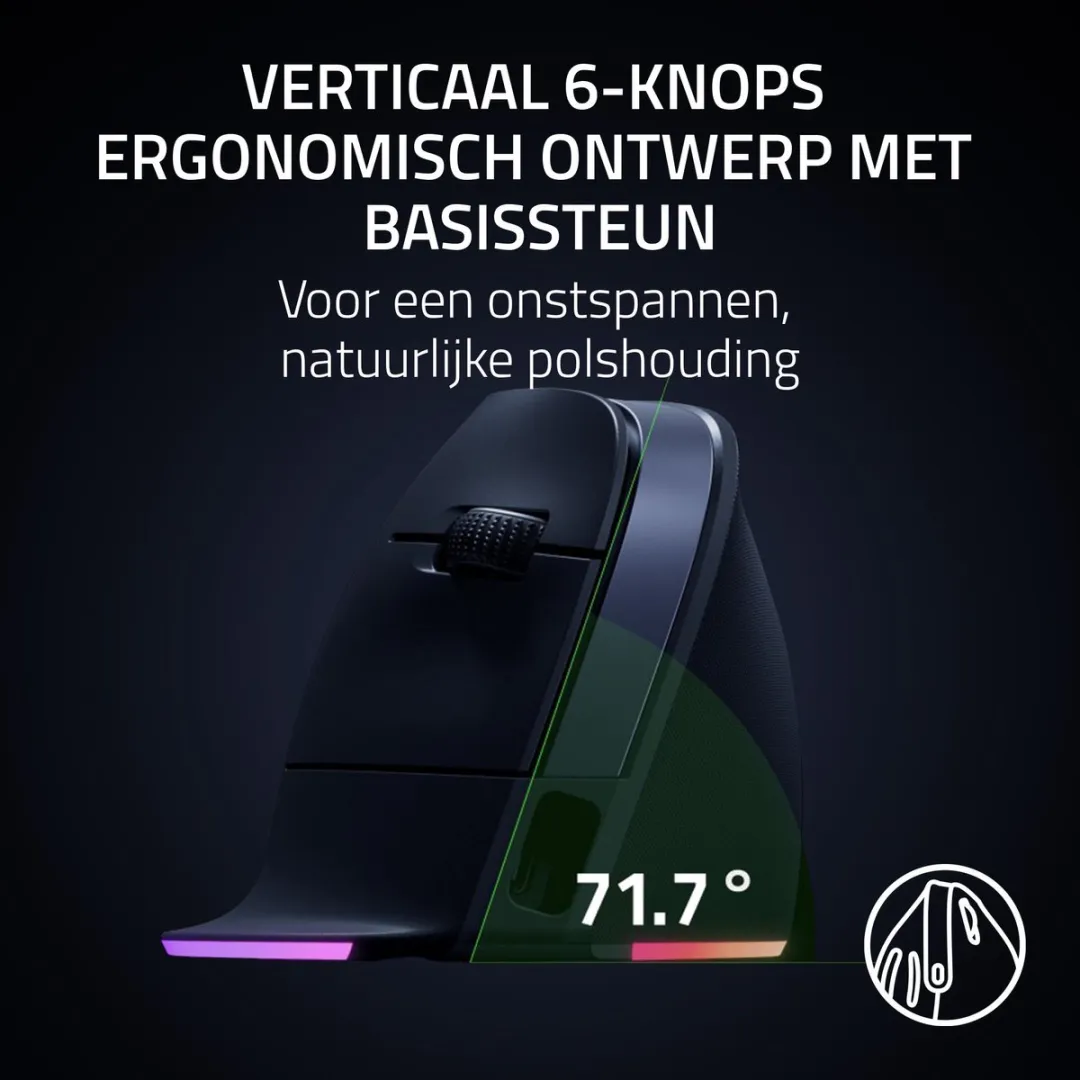 Razer Pro Click V2 RZ01-05250100-R3G1 Gaming Muis - Verticaal - Zwart