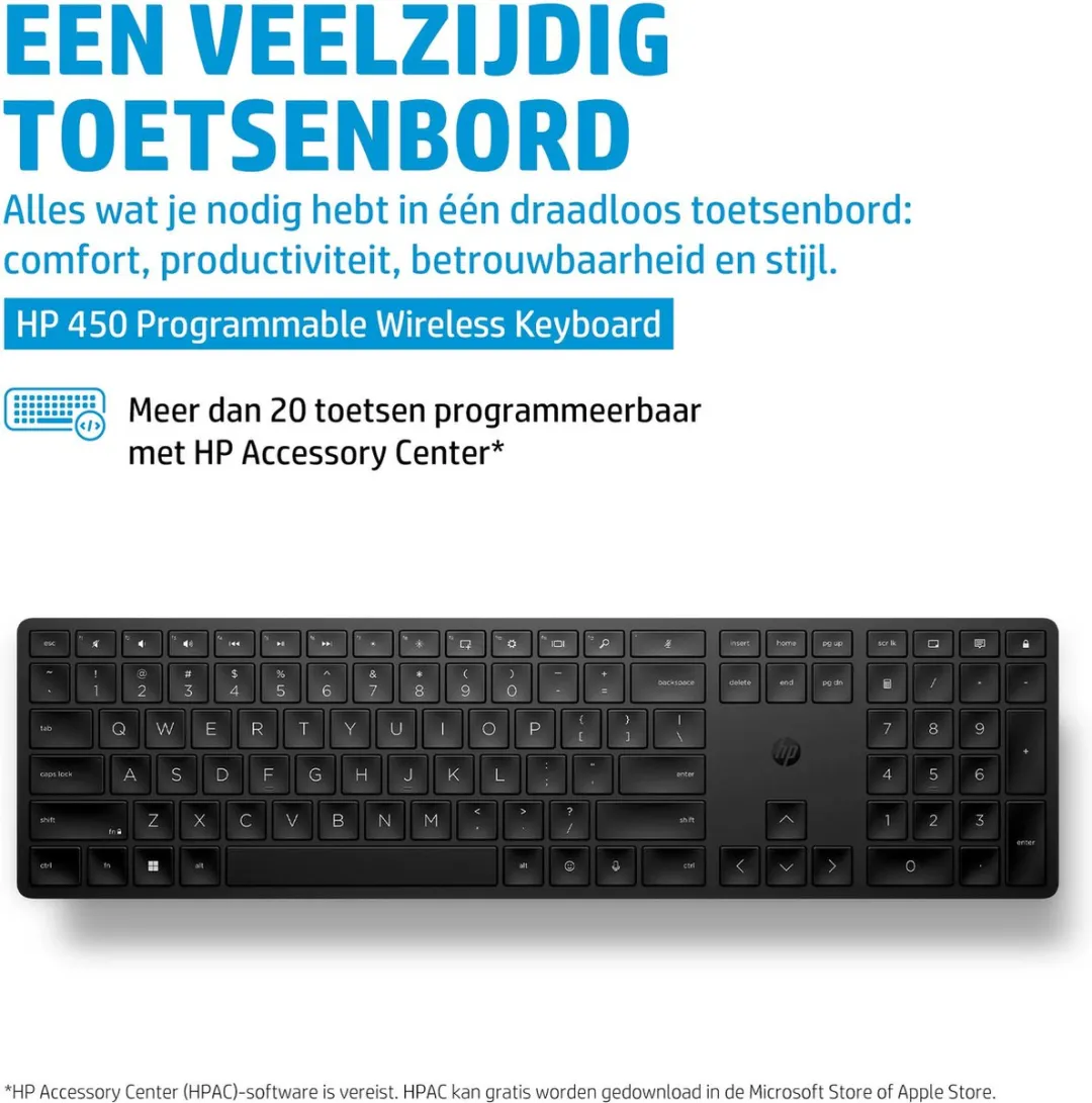 HP 450 Draadloos Toetsenbord QWERTY 4R184AA#ABB - Zwart
