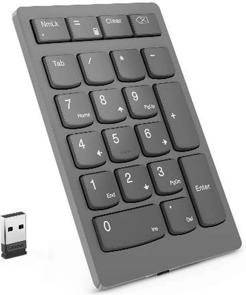Lenovo Go Draadloos Numeriek Toetsenblok 4Y41C33791 - Grijs