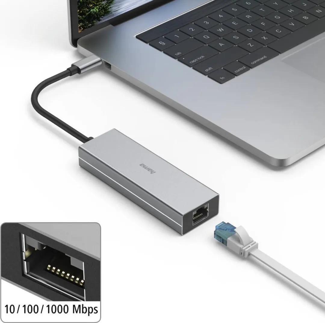 Hama USB-C Multiport Hub 4 Poorten - MPN 00200108 - Grijs