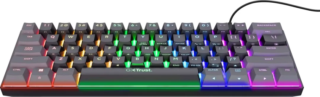 Trust GXT 867 Acira Mechanisch Gamingtoetsenbord - Mini 60% - Red Switches - Zwart - afbeelding 6 van 6