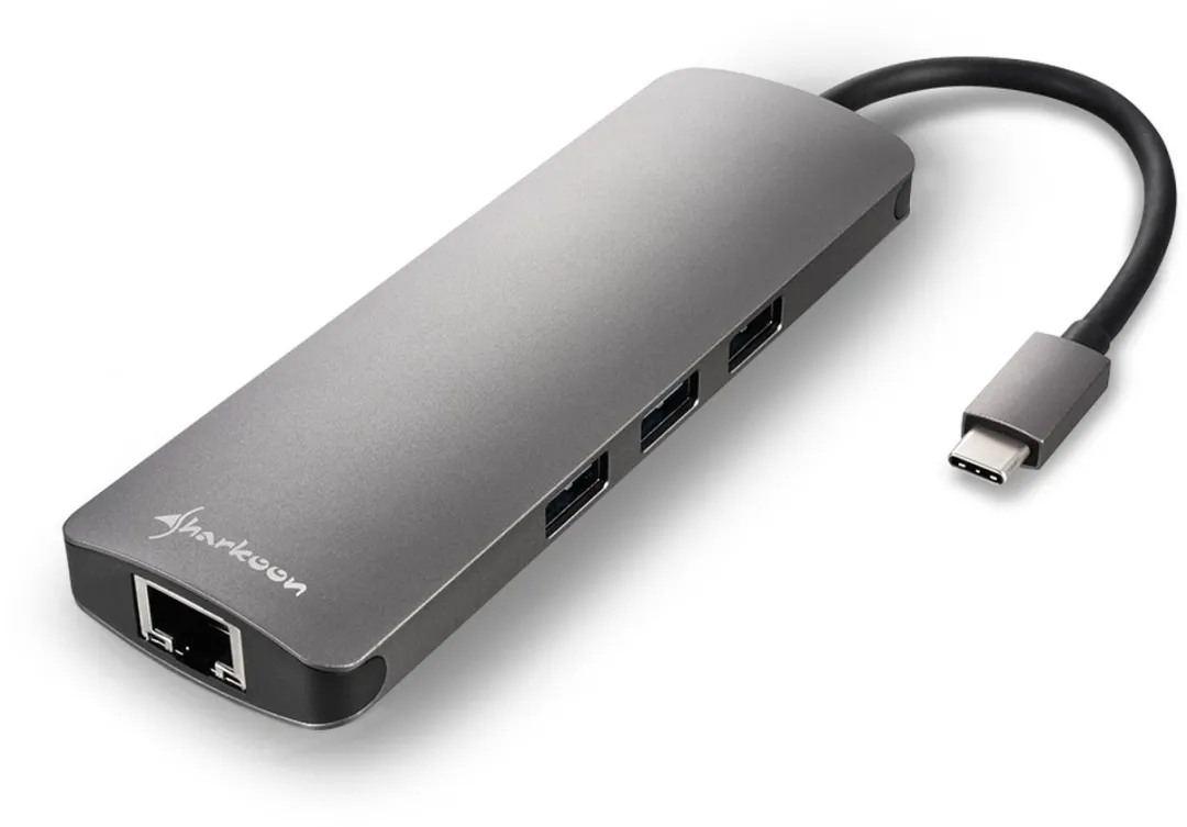 Sharkoon USB 3.0 Hub 4 Poorten - Grijs