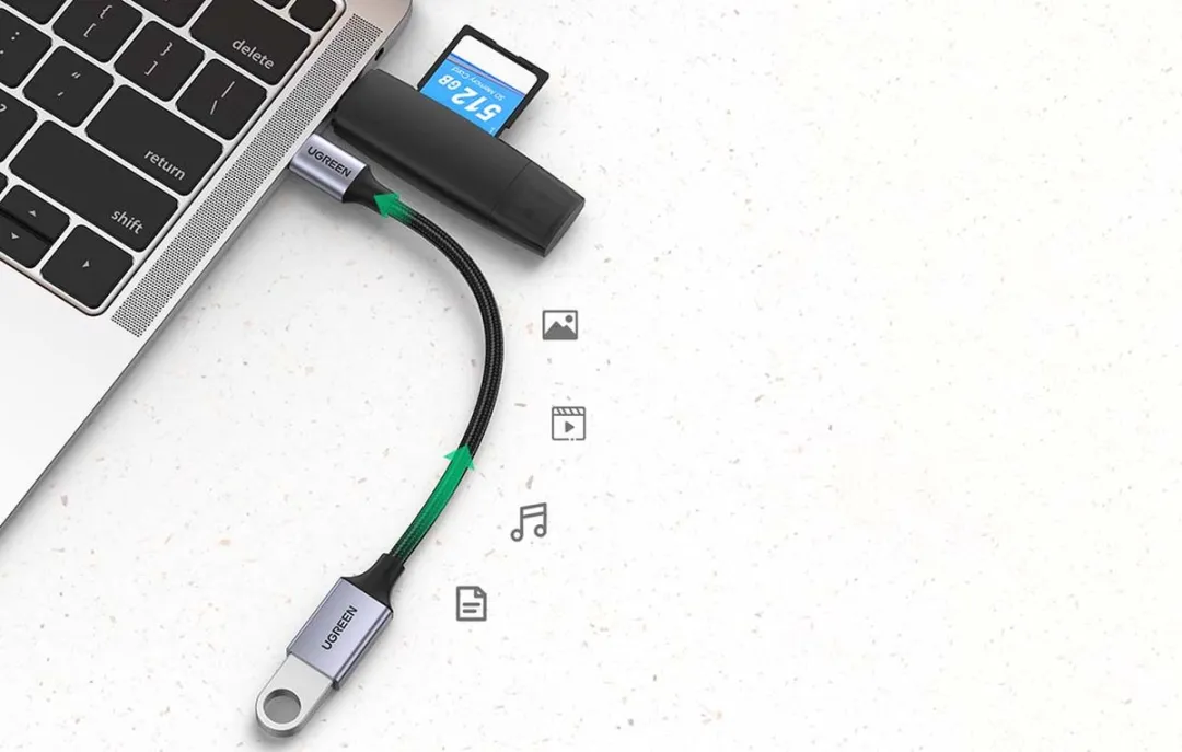 Ugreen US378 USB-C 3.0 Adapter - 1x USB-A 3.0 Grijs