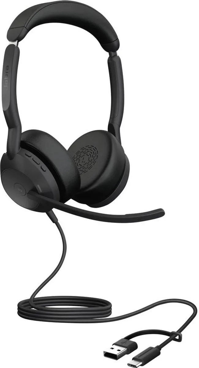 Jabra Evolve2 50 Headset - Bedraad - USB Type-C/Type-A - Bluetooth - Zwart