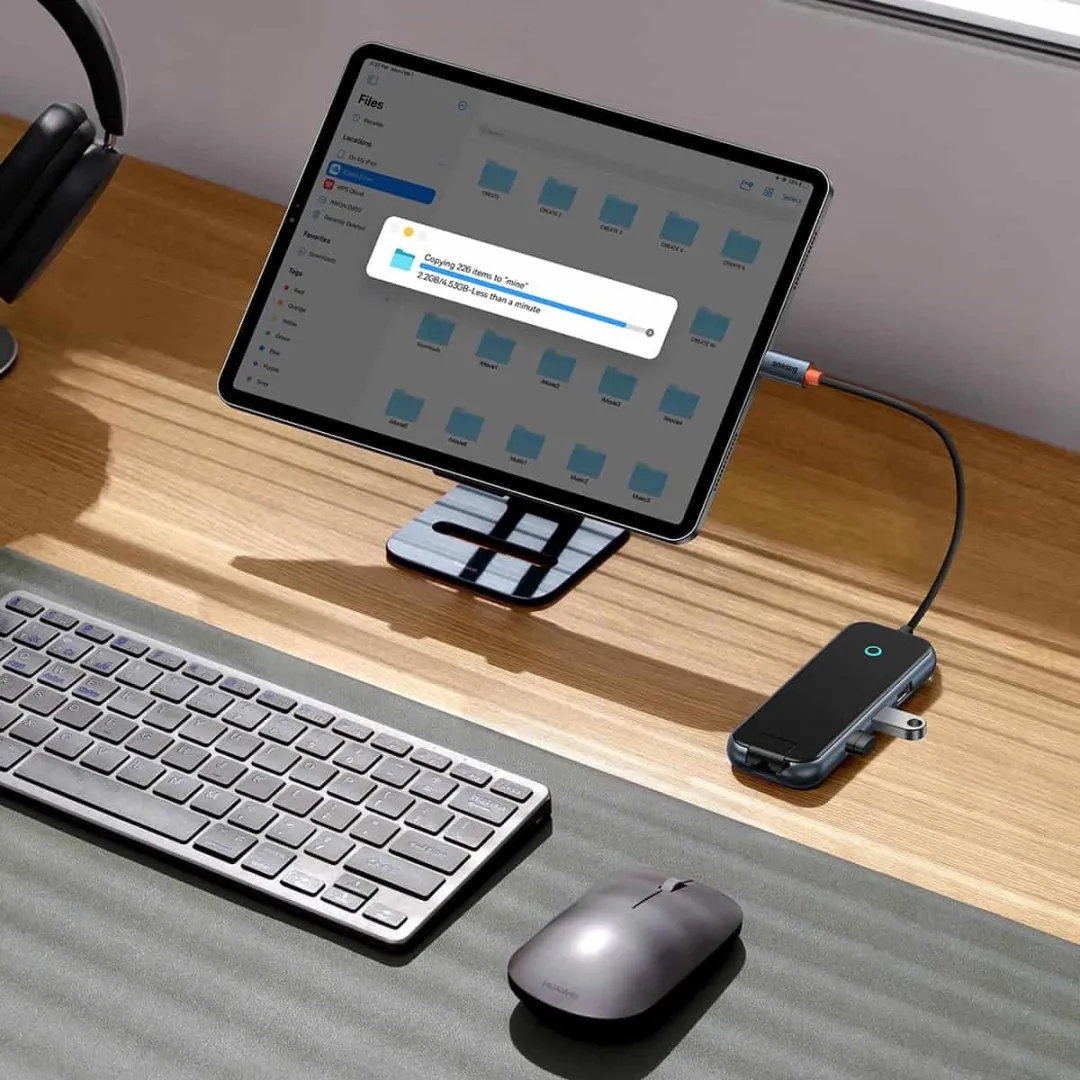 Baseus AcmeJoy WKJZ010313 USB-C Adapter - Grijs
