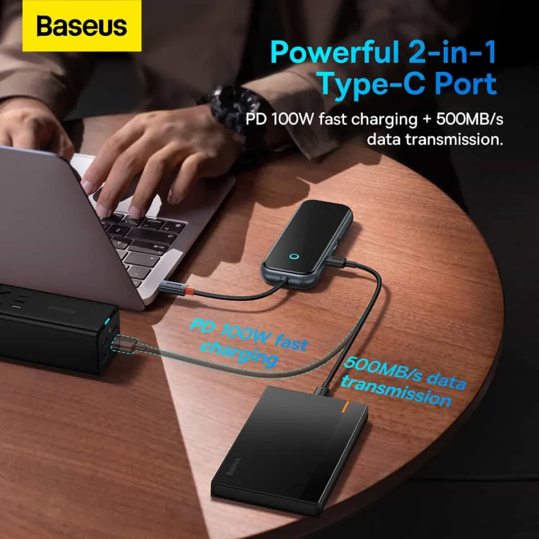 Baseus AcmeJoy WKJZ010313 USB-C Adapter - Grijs
