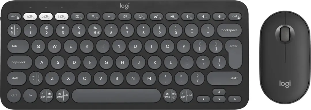 Logitech Pebble 2 Combo - Draadloos Toetsenbord & Muis - Grijs