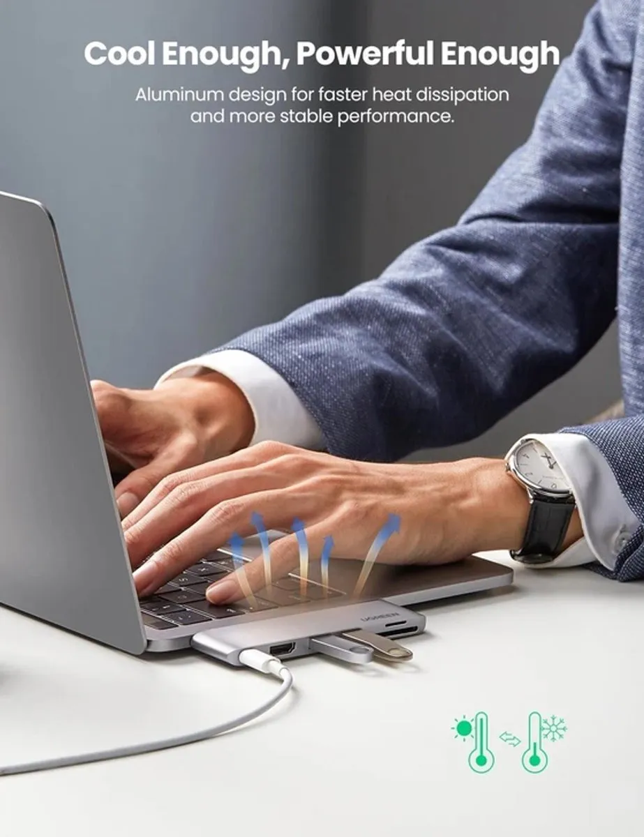 Ugreen CM380 USB-C Multiport Adapter - Grijs