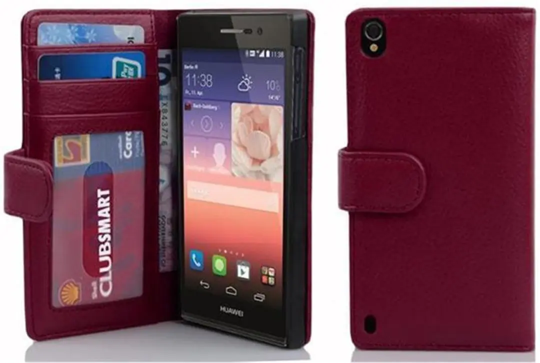Cadorabo Hoesje geschikt voor Huawei ASCEND P7 in BORDEAUX PAARS
