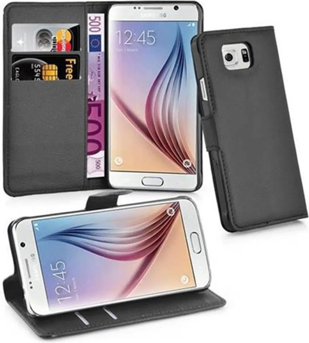 Cadorabo Hoesje geschikt voor Samsung Galaxy S6 in PHANTOM ZWART