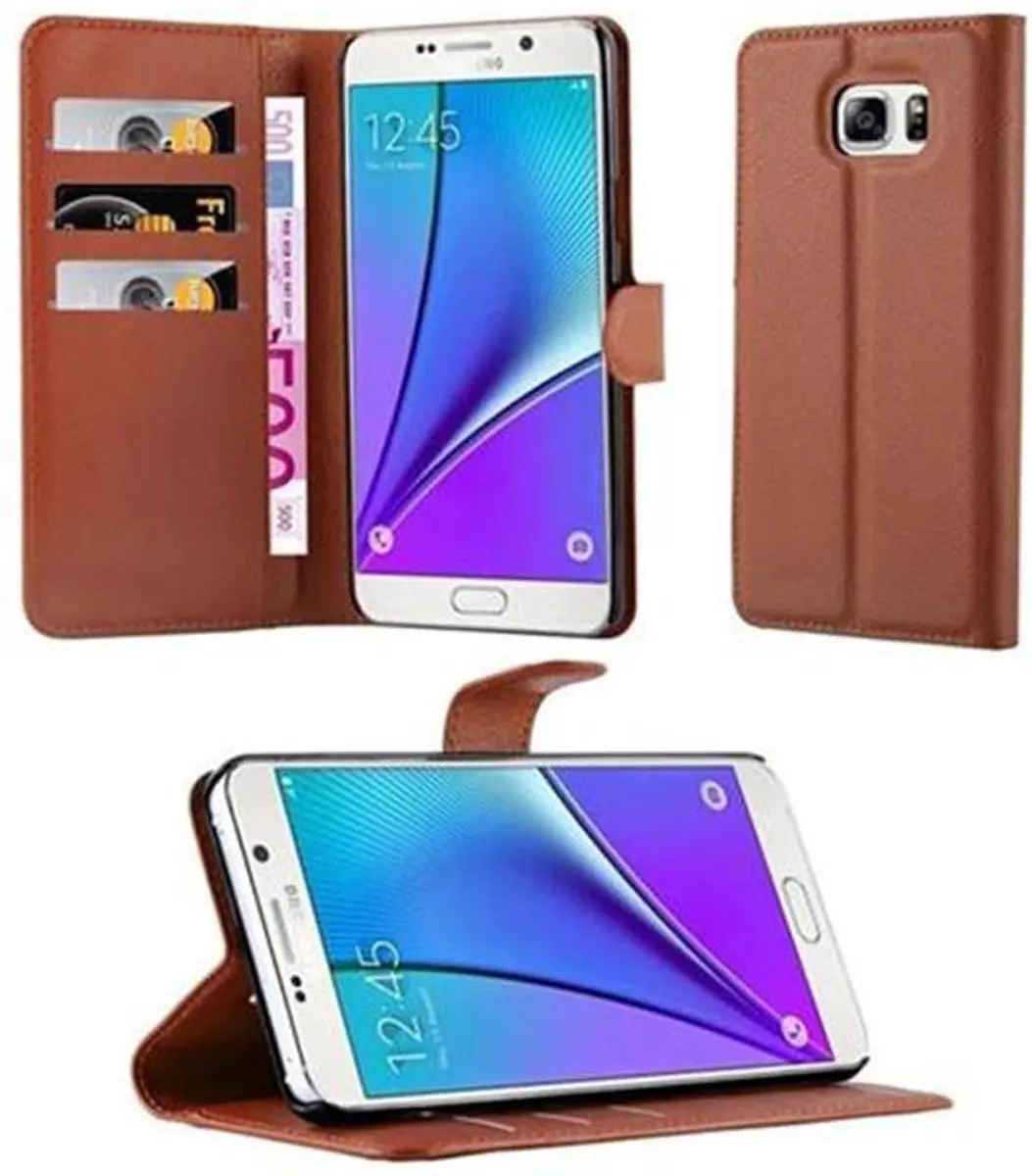 Cadorabo Hoesje geschikt voor Samsung Galaxy NOTE 5 in CHOCOLADE BRUIN