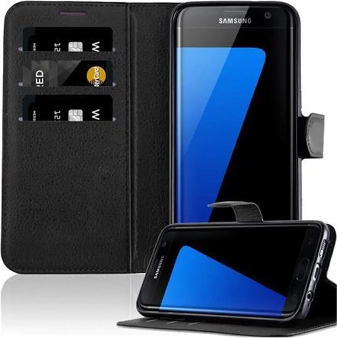 Cadorabo Hoesje geschikt voor Samsung Galaxy S7 EDGE in PHANTOM ZWART