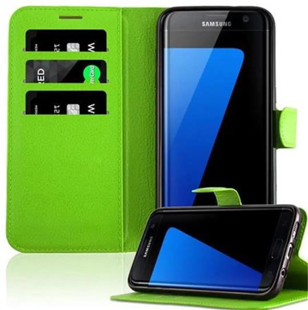 Cadorabo Hoesje geschikt voor Samsung Galaxy S7 EDGE in MUNT GROEN