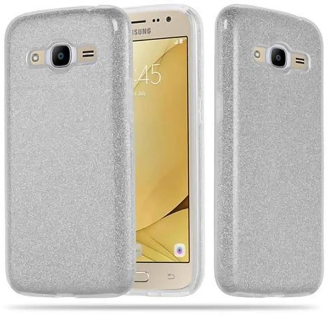 Cadorabo Hoesje geschikt voor Samsung Galaxy J2 2016 in STAR STOF ZILVER
