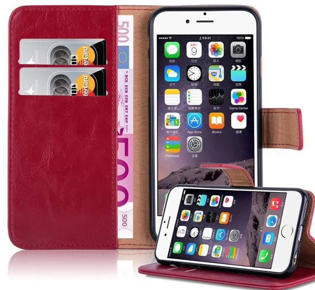 Cadorabo Hoesje geschikt voor Apple iPhone 6 PLUS / 6S PLUS in WIJN ROOD